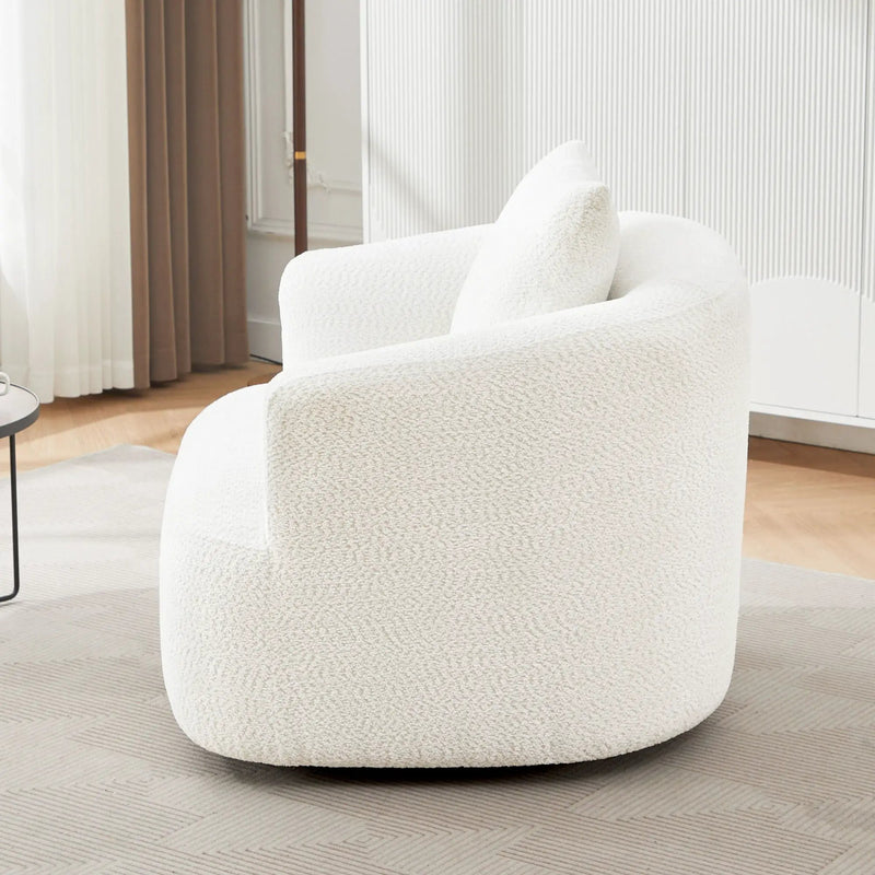360° Swivel Barrel Sofa Chair With Throw Pillow, Upholstered Accent Chair by HouseOfZazla