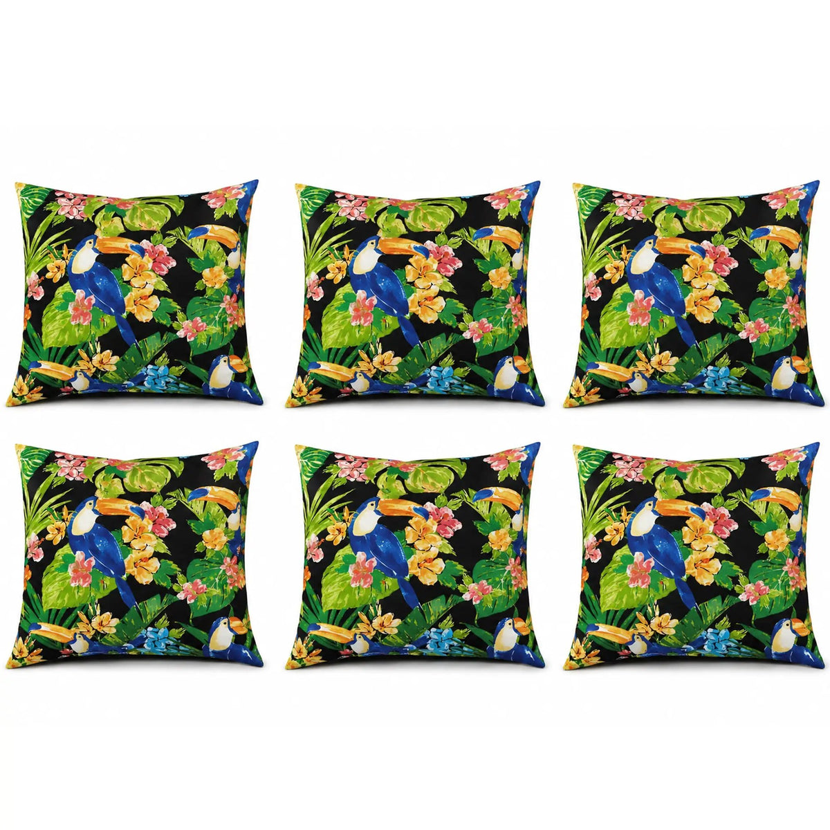 6 Pack Outdoor Pillow Covers - Water-Repellent Decorative Cushion Covers