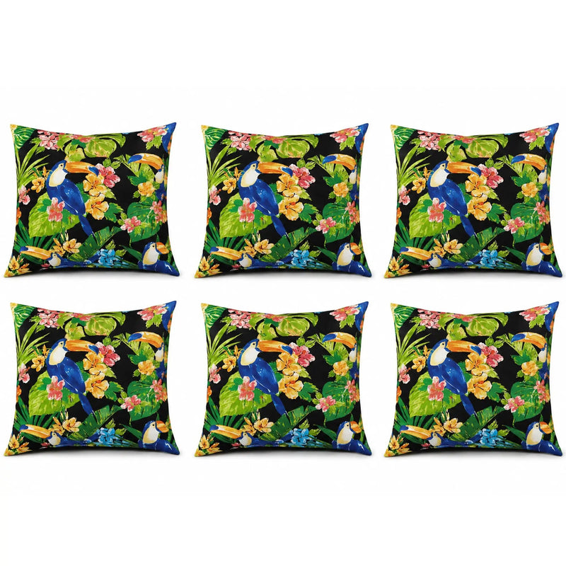 6 Pack Outdoor Pillow Covers - Water-Repellent Decorative Cushion Covers