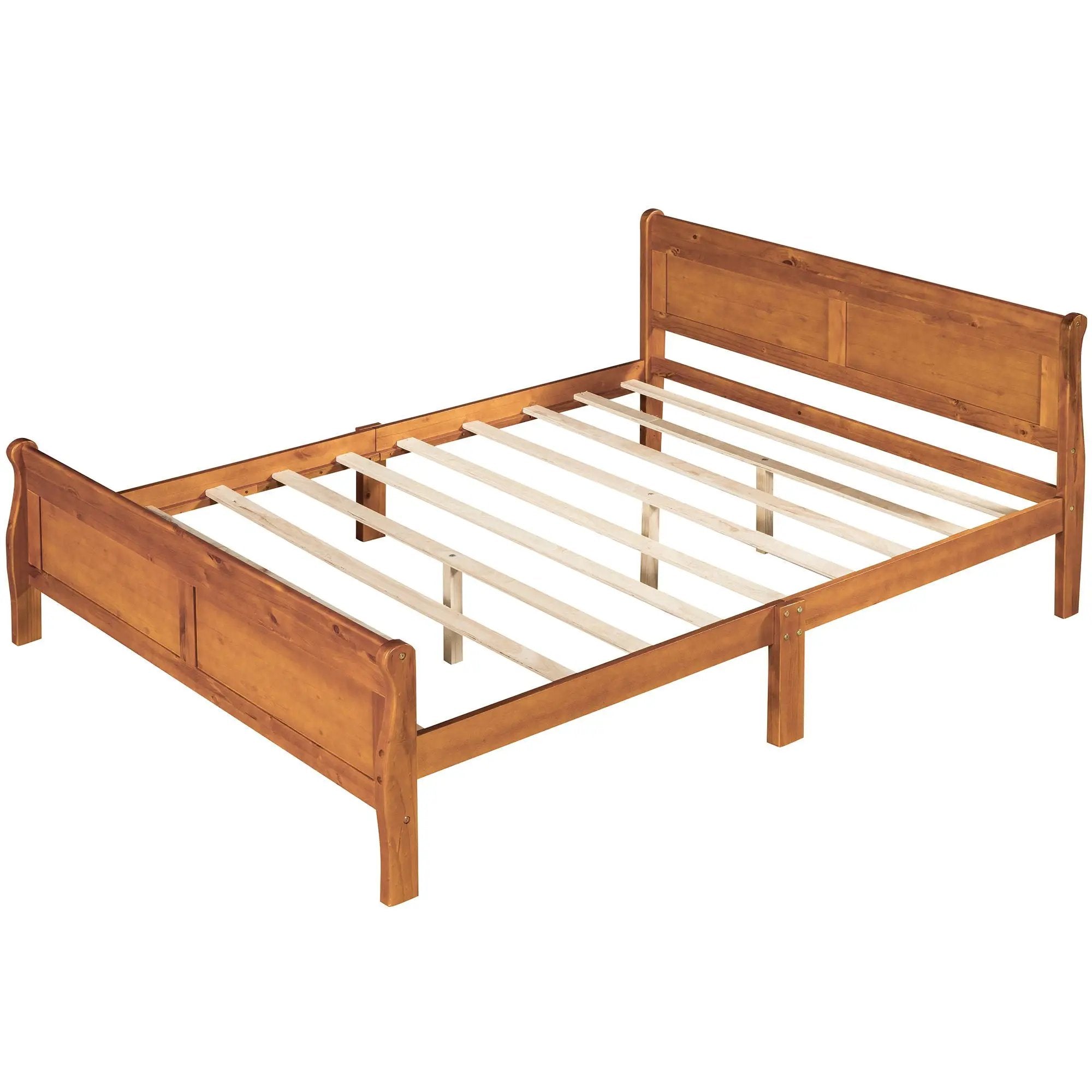 Platform Bed Frame Mattress Foundation Sleigh Bed With Headboard / Footboard / Wood Slat Suppor by Unique Piece Furniture