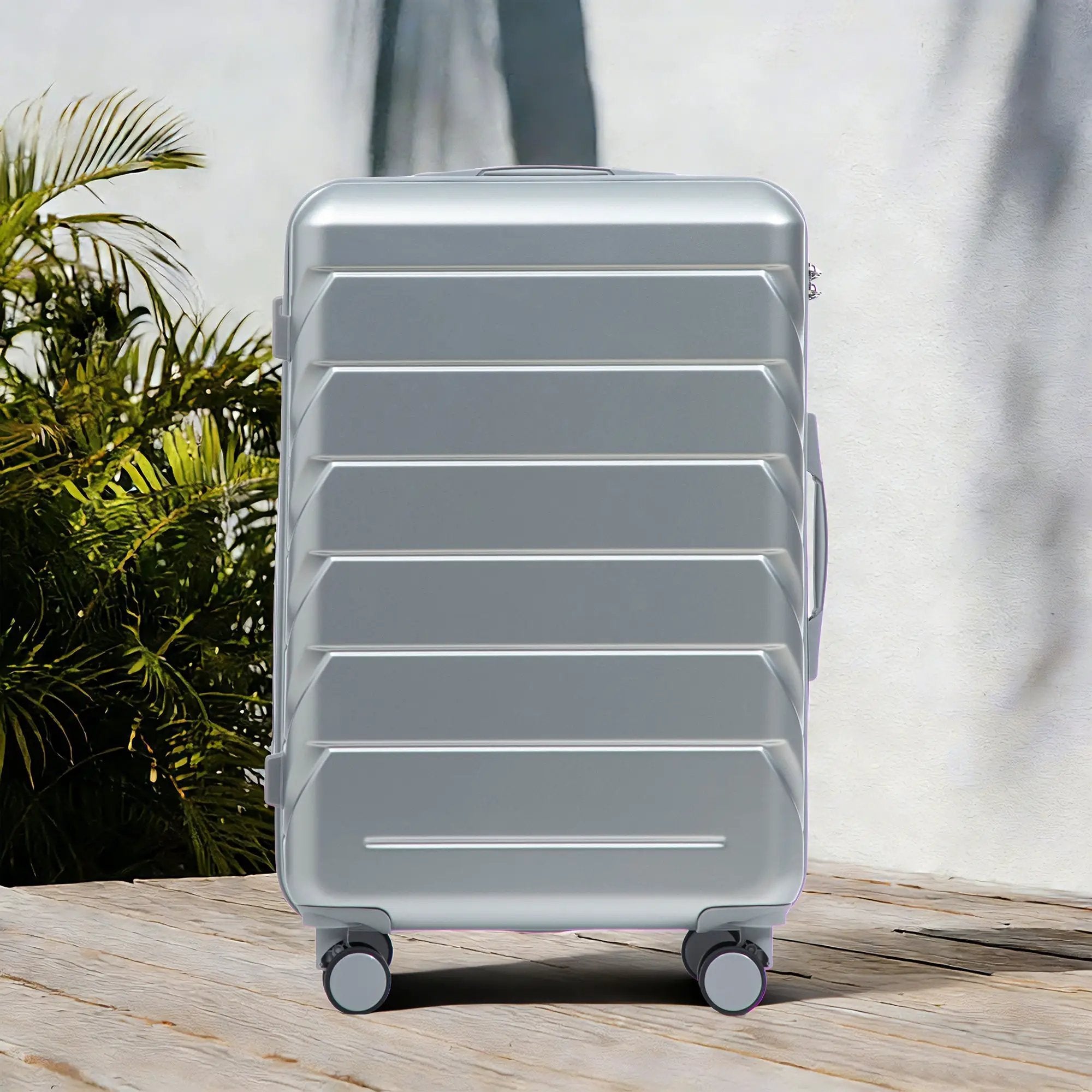 28 Inch ABS Hard Shell Large Travel Checked Luggage - Silver by HouseOfZazla