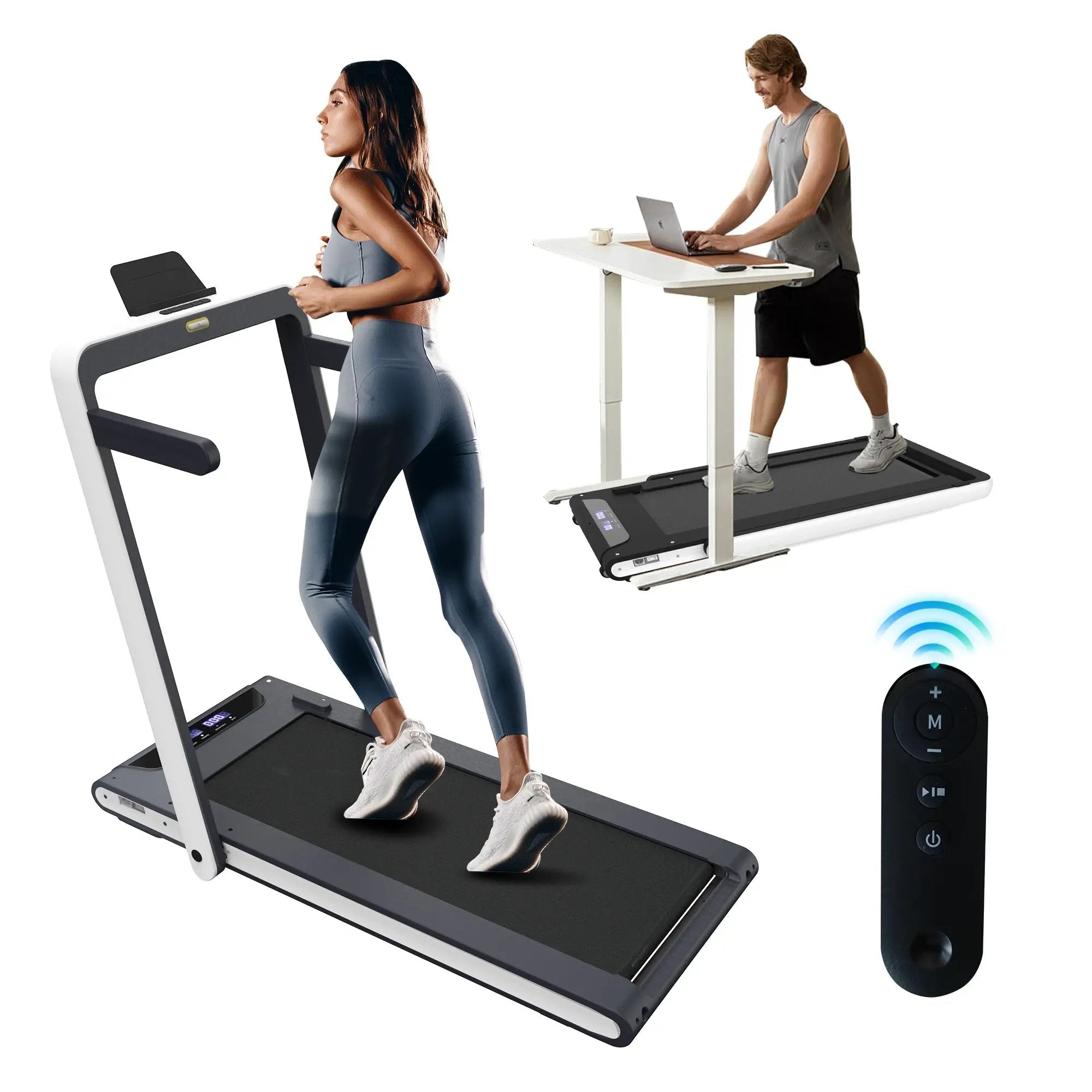 2 in 1 Under Desk Treadmill 2.5HP Folding Electric Machine by HouseOfZazla