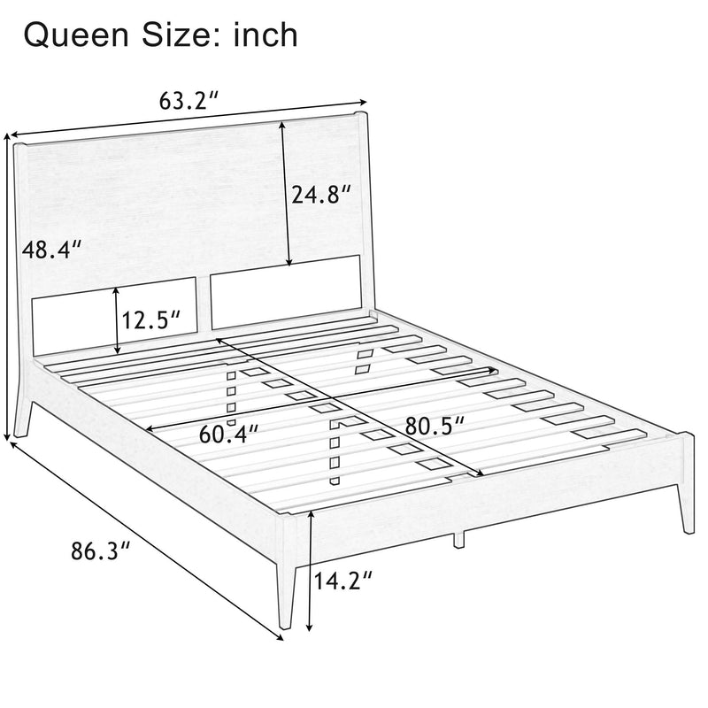 Modern Sled Platform Bed Frame With Slats by HouseOfZazla