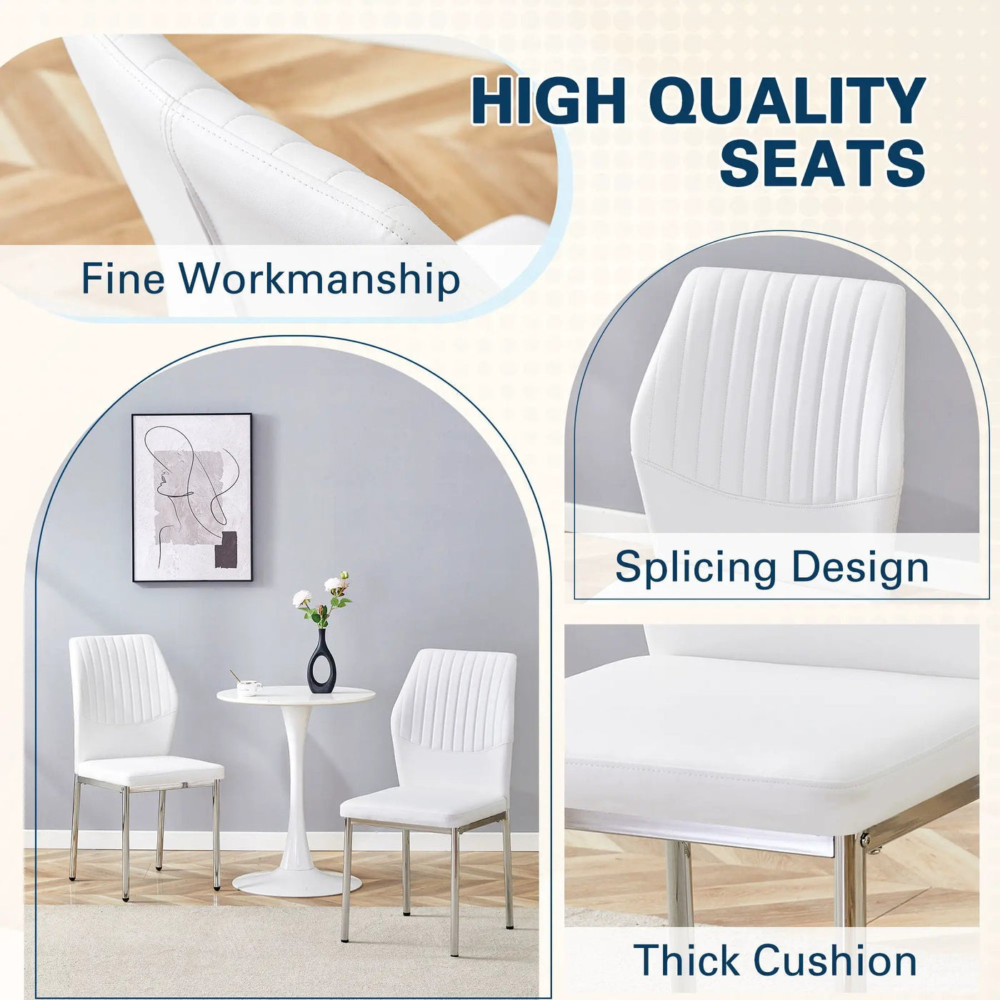 Luxury Simple High Resilience Dining Chair With Metal Legs by Unique Piece Furniture
