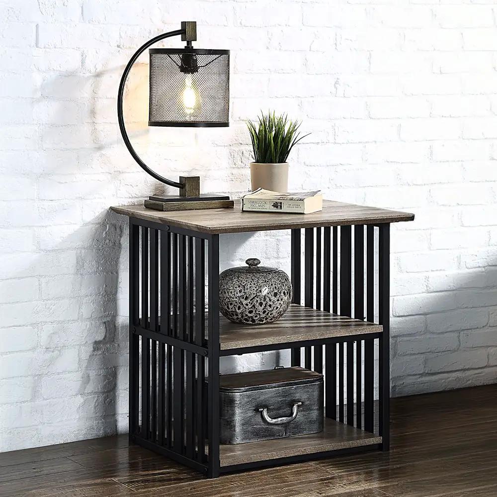 Zudora - Nightstand - Antique Oak & Black by Unique Piece Furniture