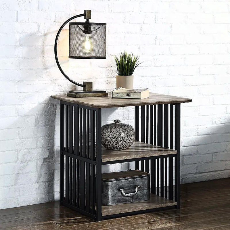 Zudora - Nightstand - Antique Oak & Black by Unique Piece Furniture