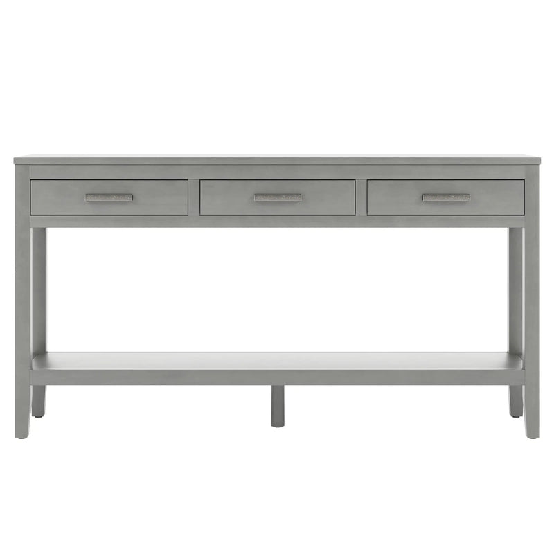 U_STYLE 59.1'' Farmhouse Entryway Table with 3 Drawers by HouseOfZazla