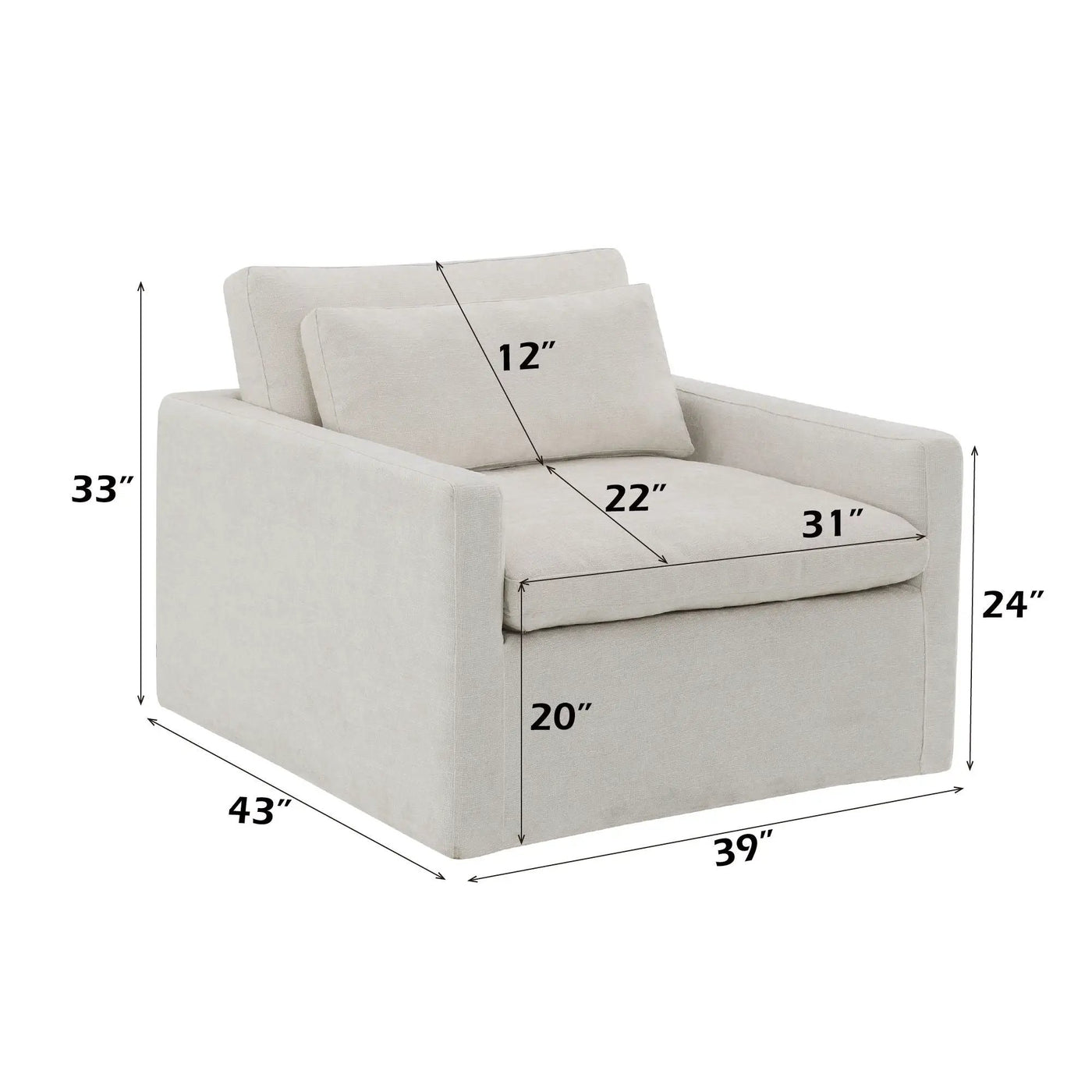 Naveen - Swivel Chair With 1 Toss Pillow by Unique Piece Furniture
