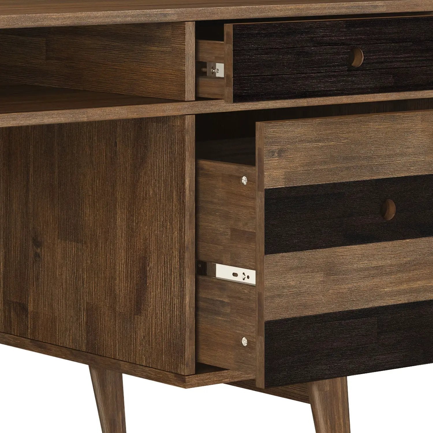 Clarkson - Desk With Side Drawers - Rustic Natural Aged Brown by Unique Piece Furniture