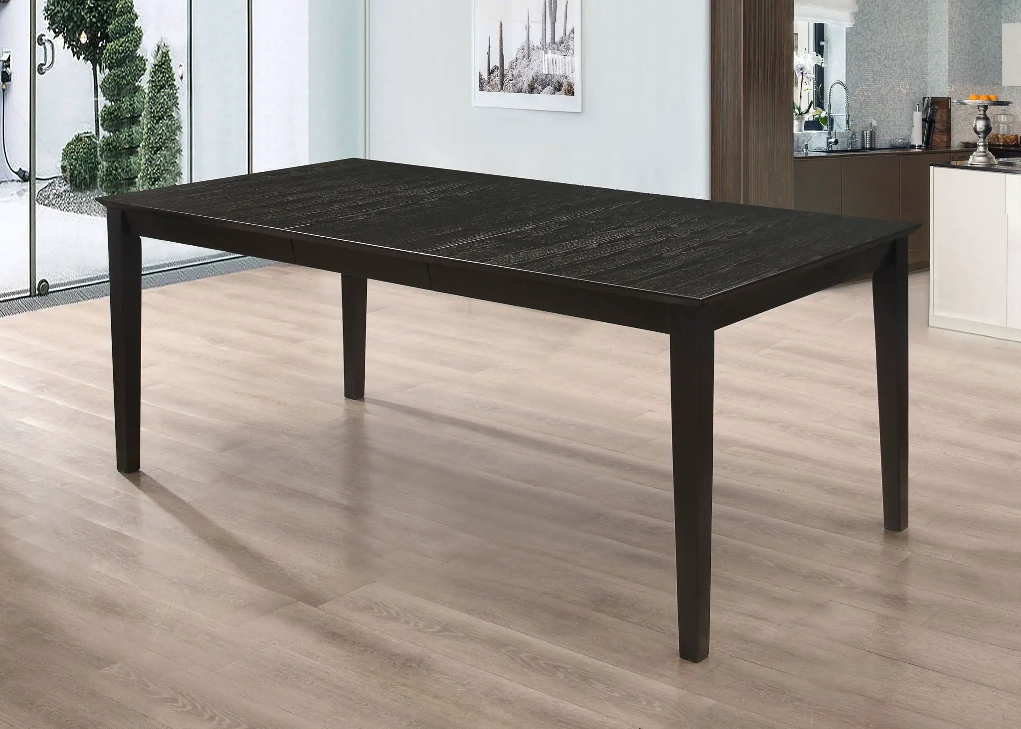Louise Rectangular 78-inch Extension Leaf Dining Table Black by Unique Piece Furniture