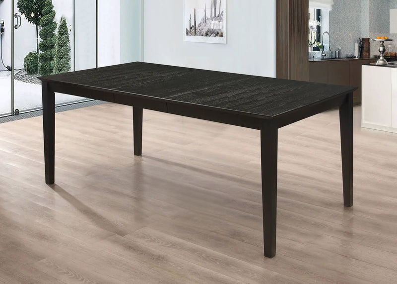 Louise Rectangular 78-inch Extension Leaf Dining Table Black by Unique Piece Furniture
