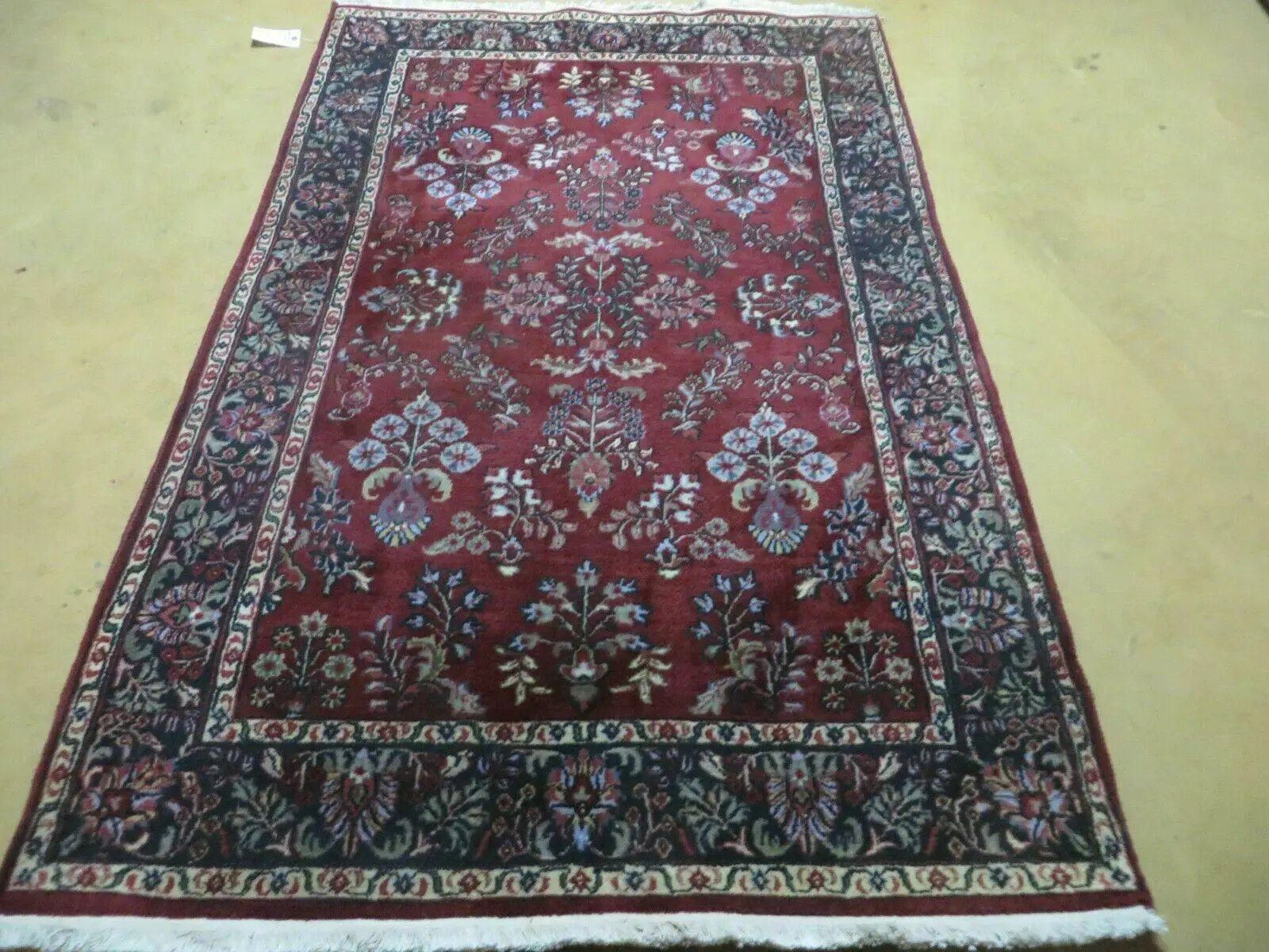 4' X 6' Vintage Handmade Fine India Jaipur Floral Oriental Wool Rug Red Nice by Jewel Rugs