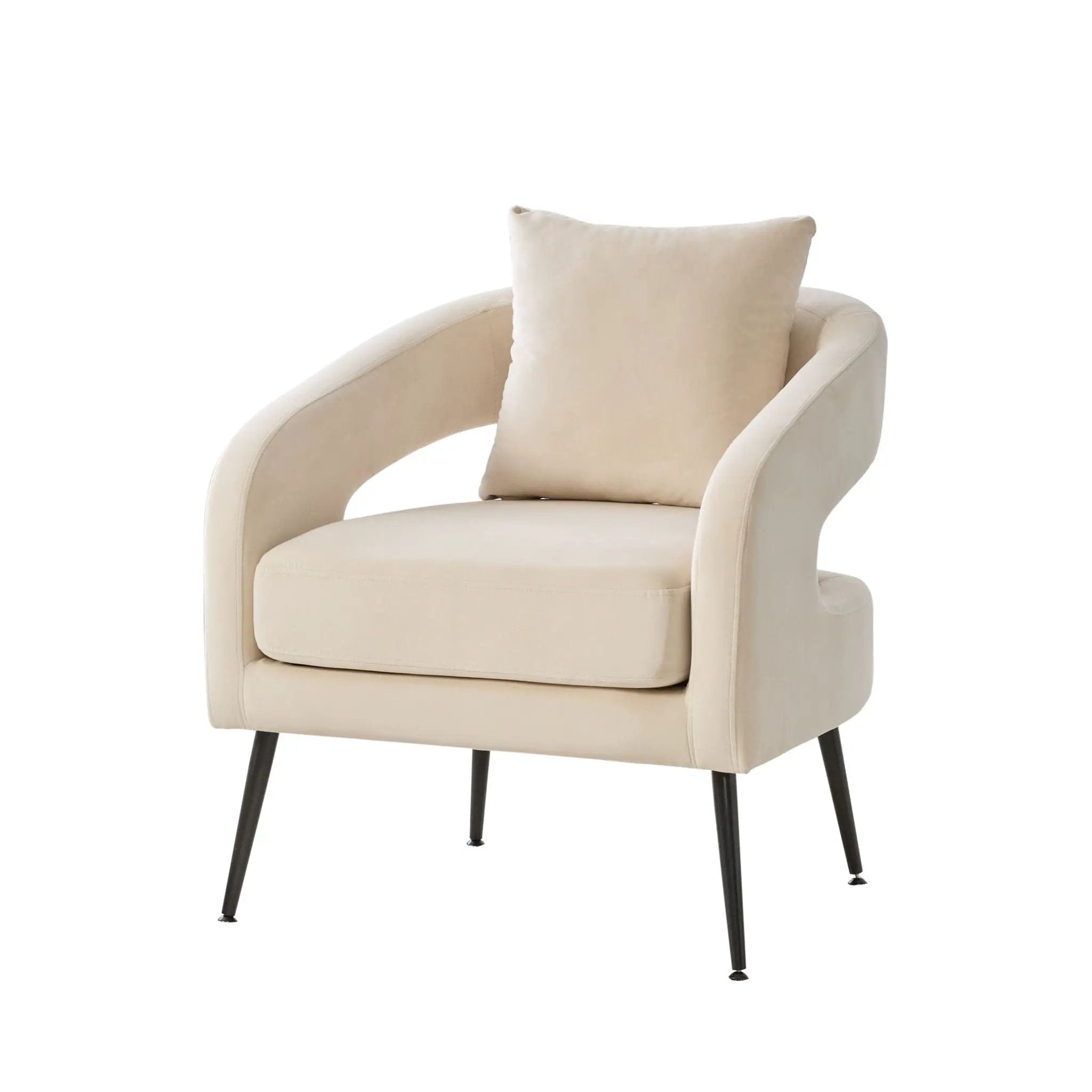 Open Back Accent Chair, Round Sofa Lounge Armchair by HouseOfZazla