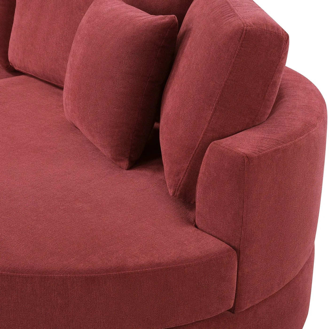 Modern 3 Seater Upholstered Sofa With Curved Design by HouseOfZazla