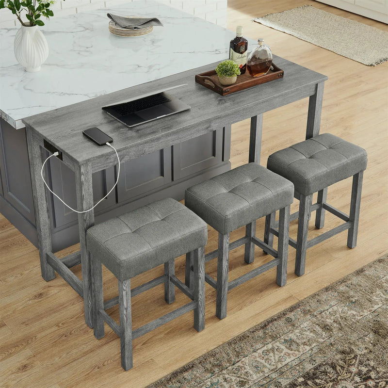 59 Inch Bar Table and Chair Set by HouseOfZazla