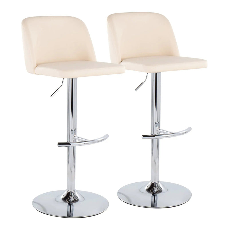 Toriano - Contemporary Adjustable Barstool With Swivel & Rounded T Footrest (Set of 2) by Unique Piece Furniture