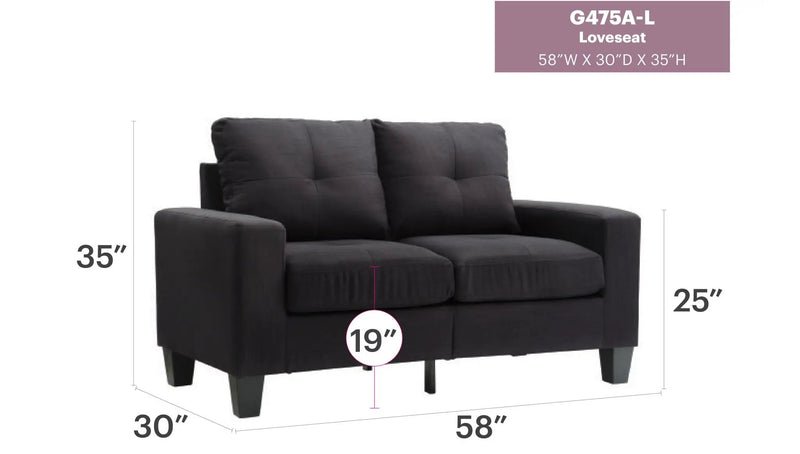 Newbury - Track Arm Loveseat For Cozy Spaces by Unique Piece Furniture