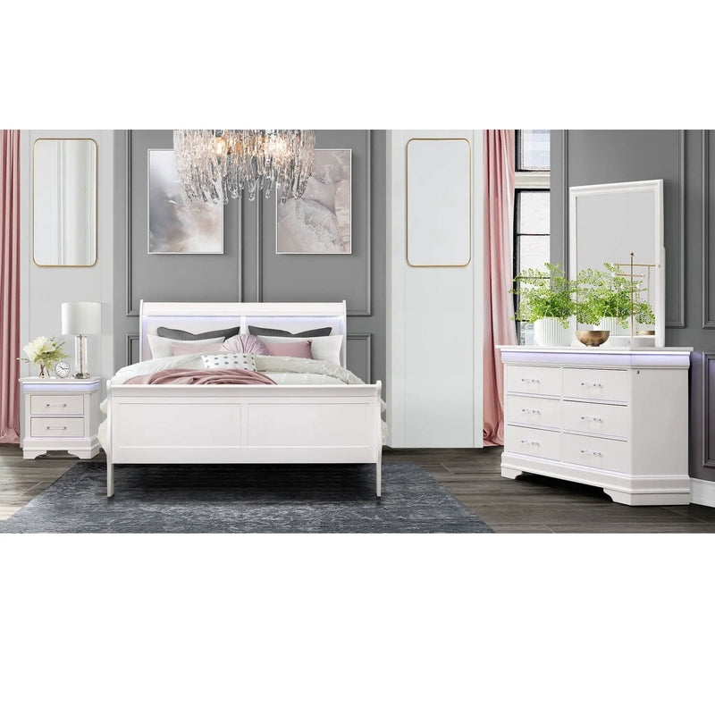 Charlston - 5 Piece Bedroom Set With LED Headboard by Unique Piece Furniture