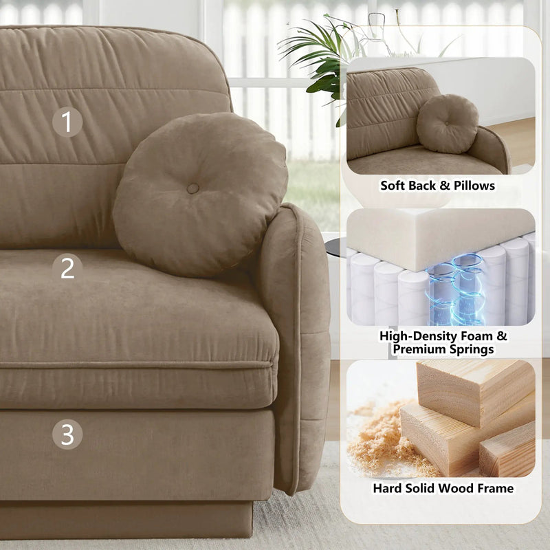 105" Chenille Cloud 3-Seater Sofa by HouseOfZazla