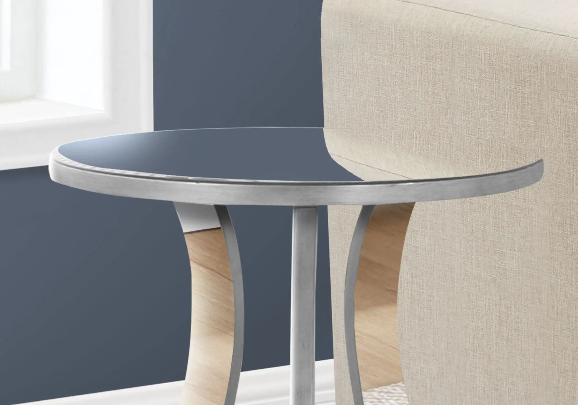Accent Table, Side Mirror, Transitional - Silver by Unique Piece Furniture