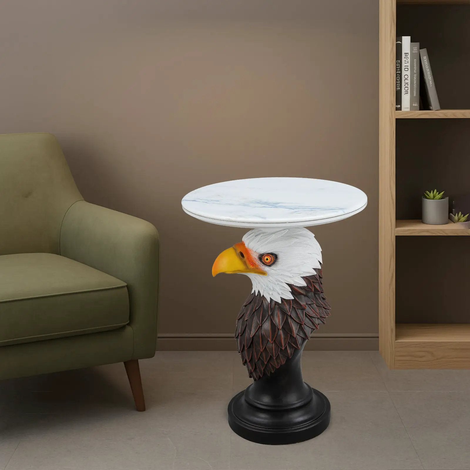 Eagle Head Accent Table Animal Statue End Table by HouseOfZazla