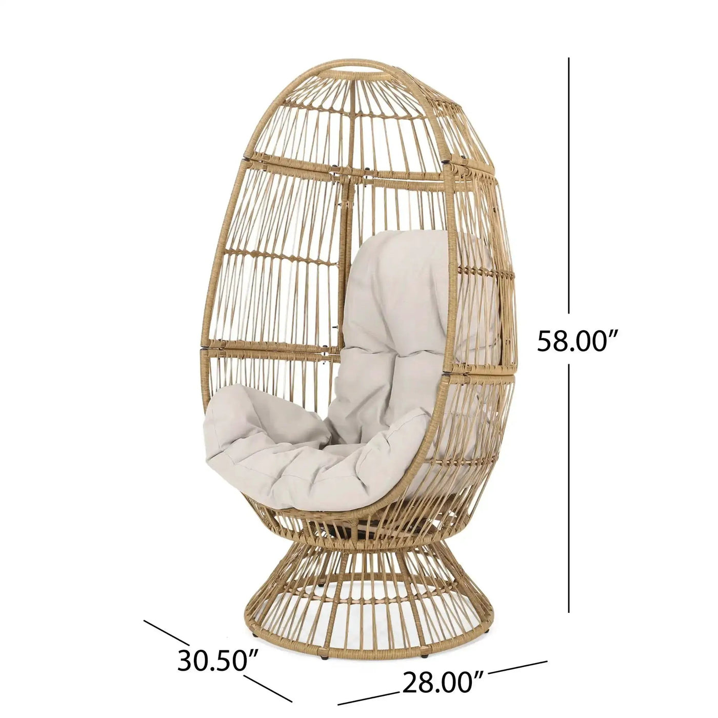 Patio Swivel Basket Egg Chair With Cushion by HouseOfZazla