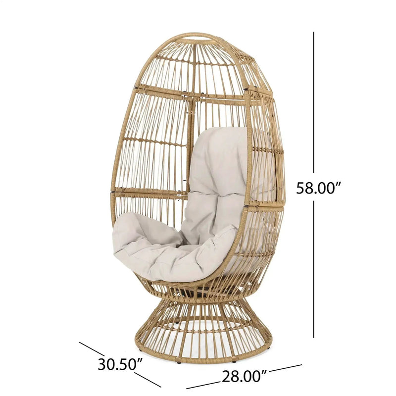 Patio Swivel Basket Egg Chair With Cushion by HouseOfZazla