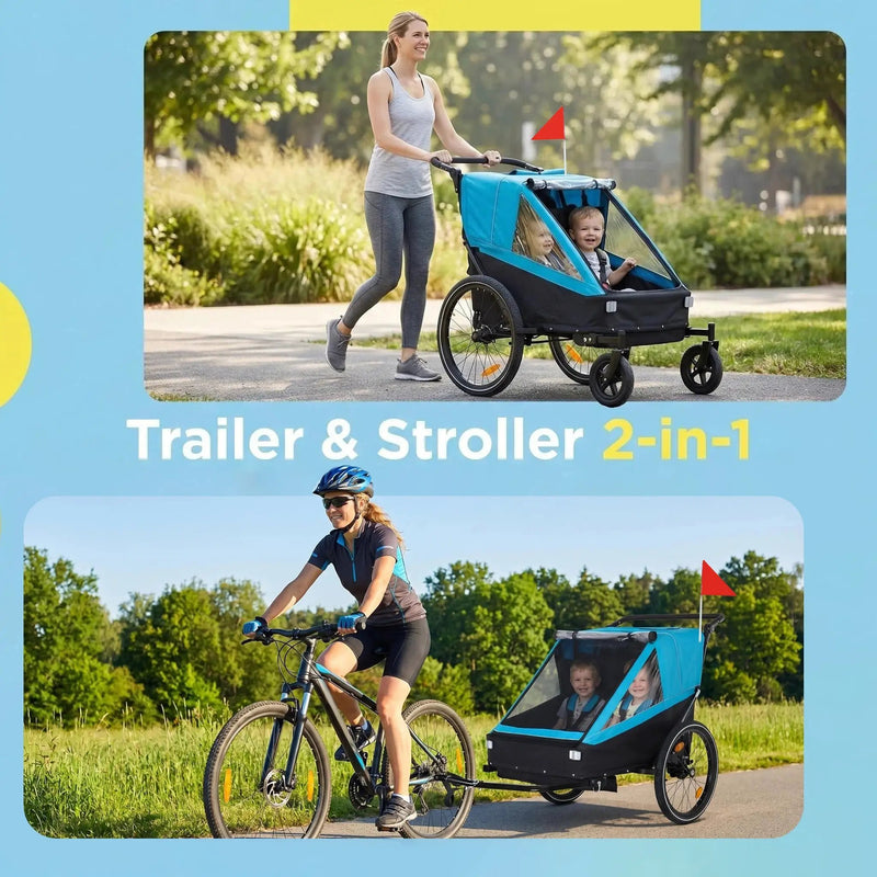 2 In 1 Kids Bike Trailer And Stroller by HouseOfZazla