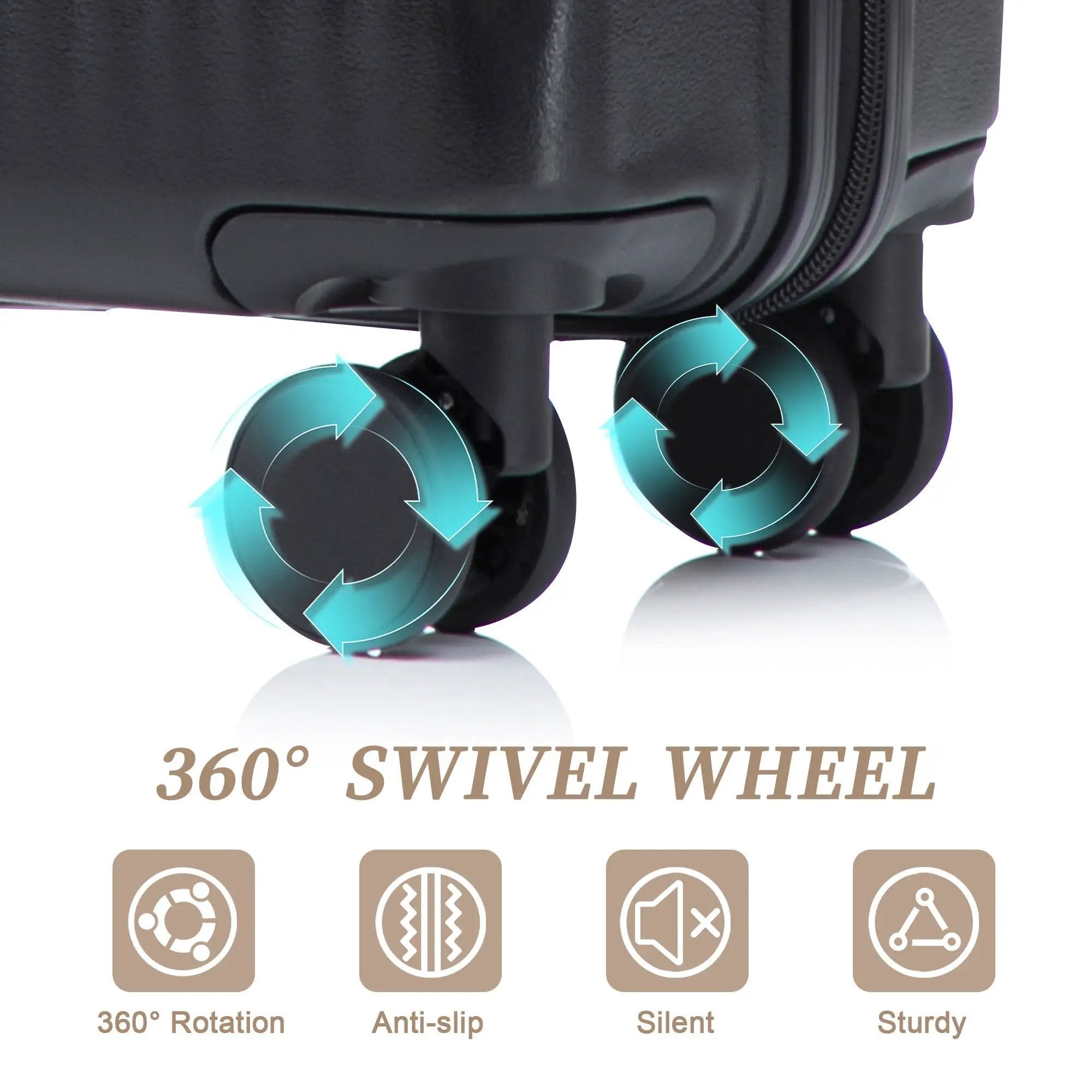 14' & 20' ABS Spinner Wheel Luggage Set with Cosmetic Case by HouseOfZazla