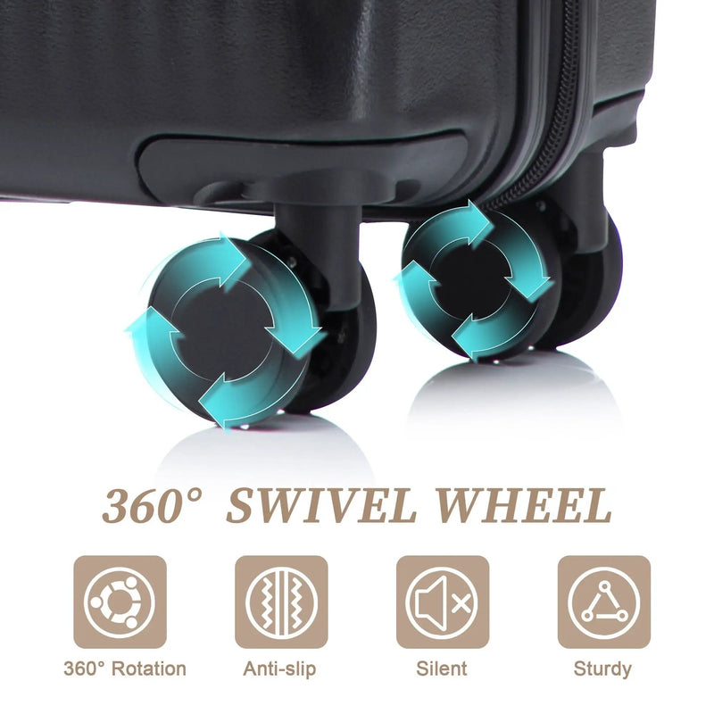 14' & 20' ABS Spinner Wheel Luggage Set with Cosmetic Case by HouseOfZazla