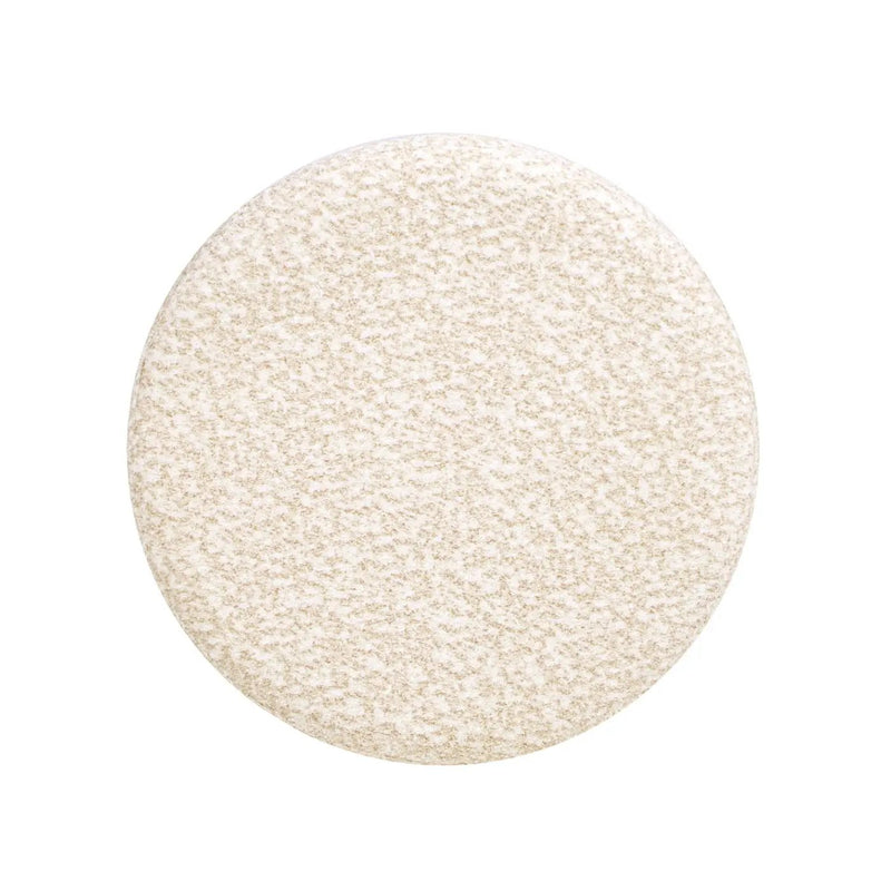 Hampton - Round Upholstered Ottoman With Scalloped Base - Speckled Egg Beige by Unique Piece Furniture