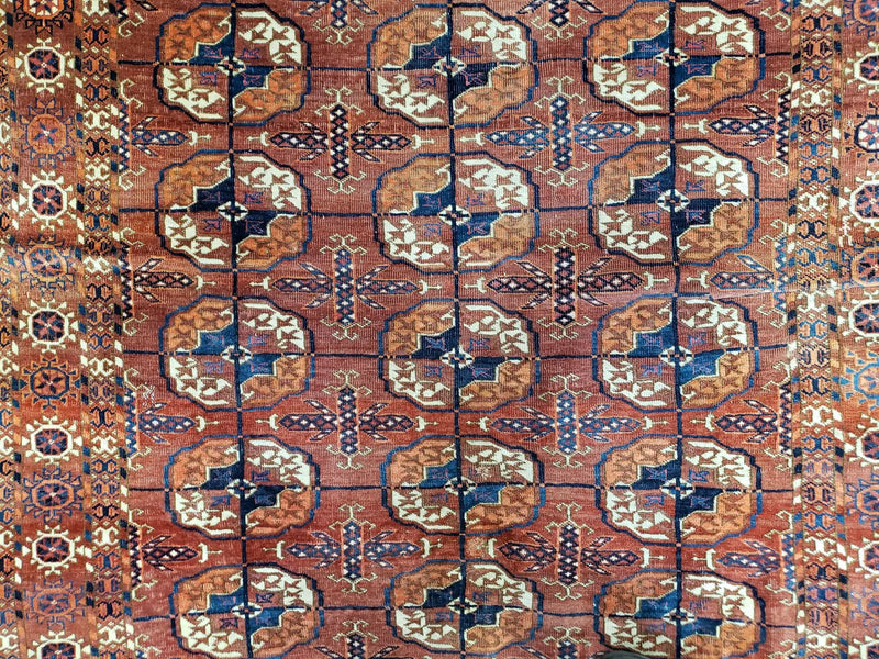 4x7 Antique Yamud Rug Russian Rug Turkoman Rug Fine Weave Rug by Jewel Rugs