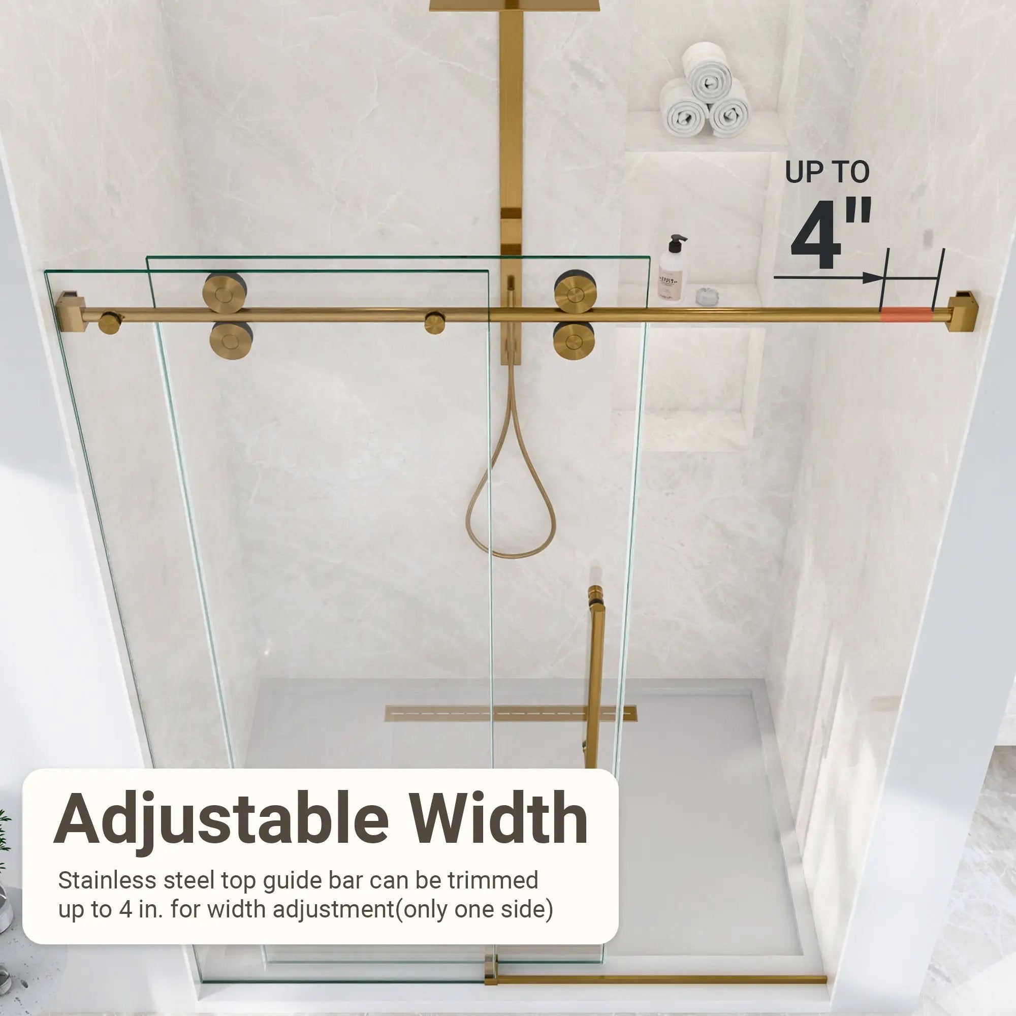 56"-60"W x 72"H Frameless Single Sliding Shower Door by HouseOfZazla