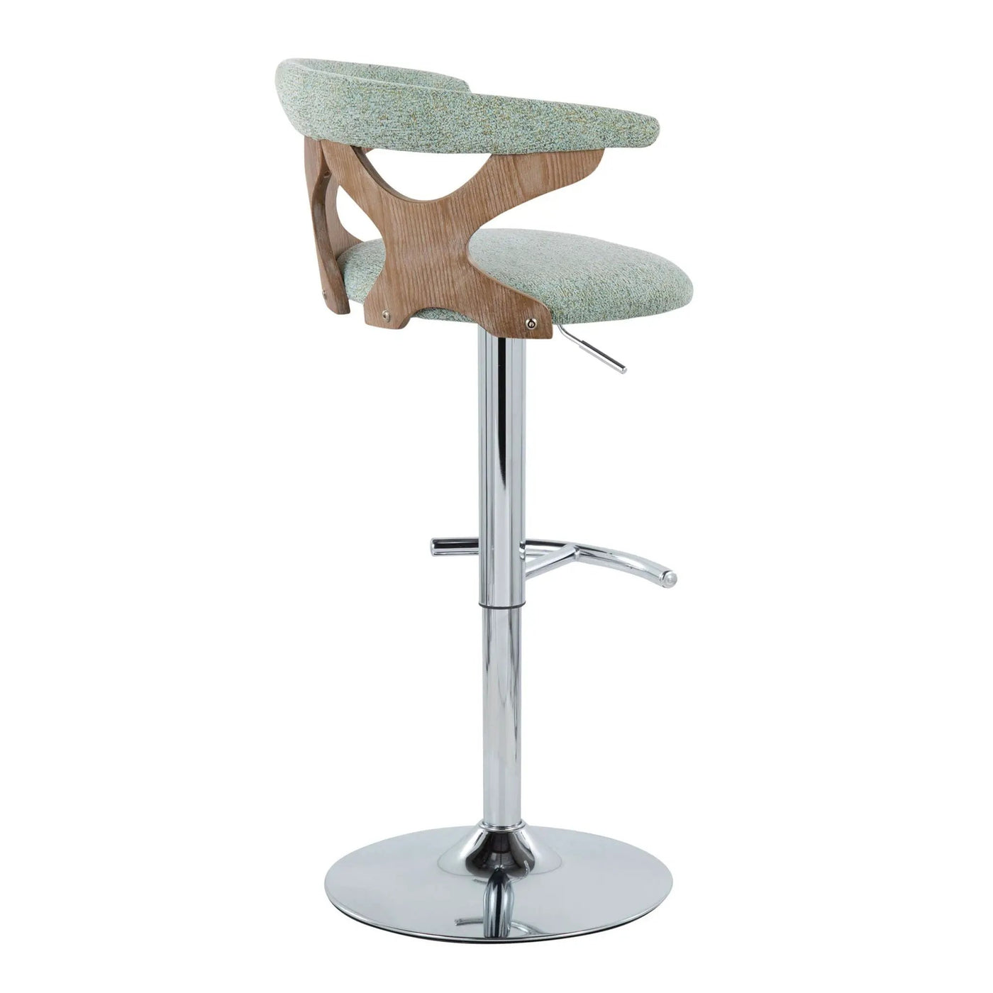 Gardenia - Contemporary Adjustable Barstool With Swivel / Rounded T Footrest (Set of 2) by HouseOfZazla