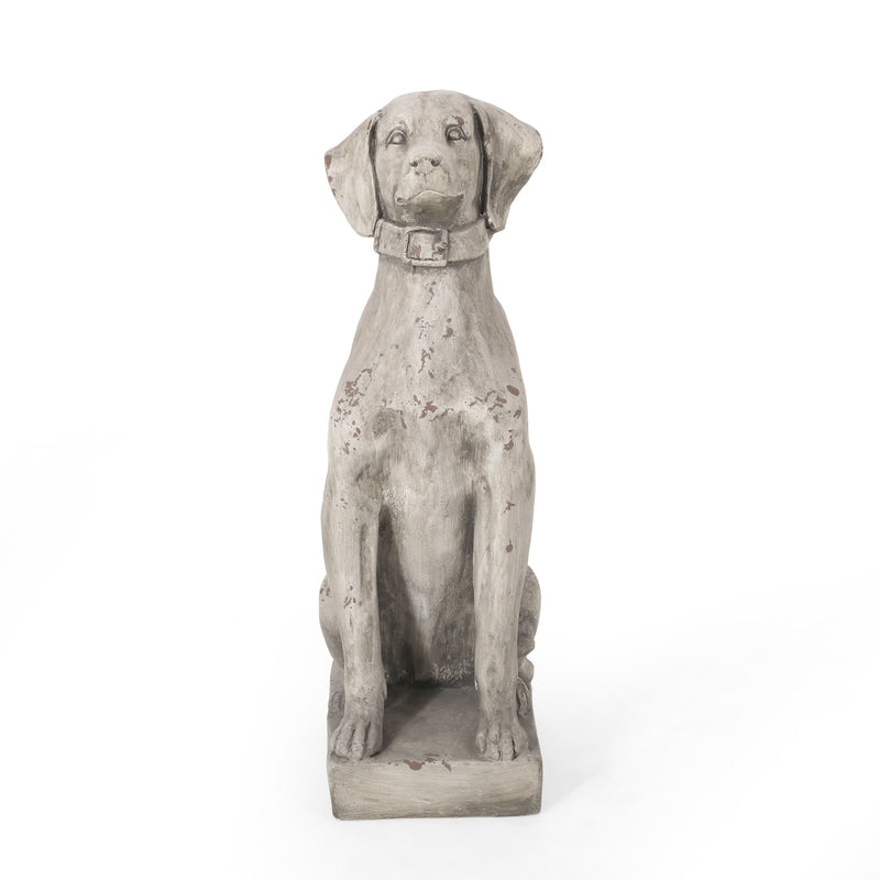 MGO Outdoor Dog Statue, Antique White by HouseOfZazla