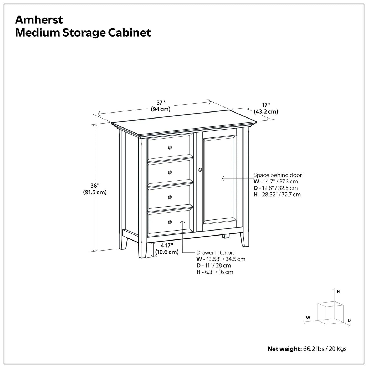 Amherst - Handcrafted Medium Storage Cabinet by Unique Piece Furniture