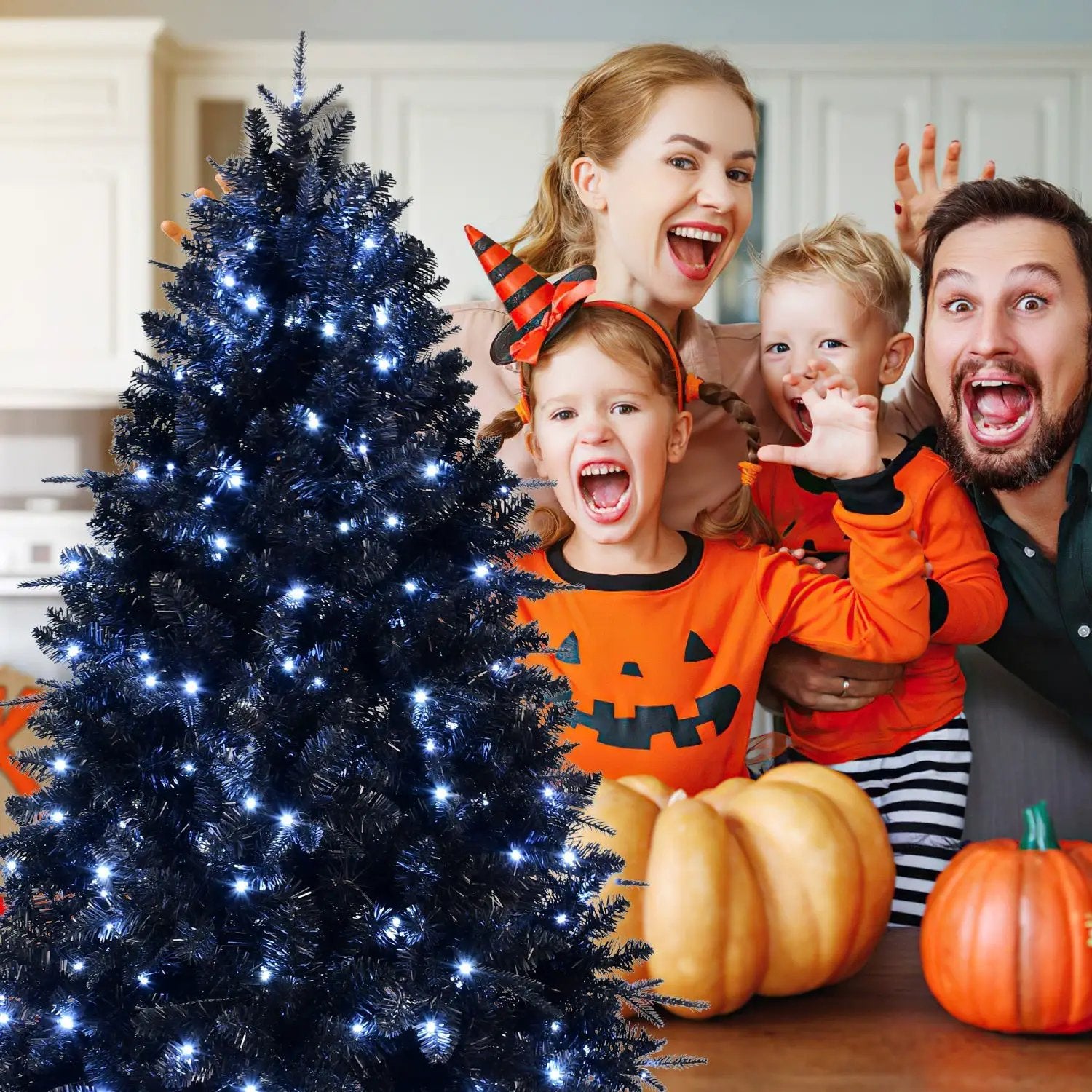 The 6-Foot Pre-Lit Black Christmas Tree by HouseOfZazla