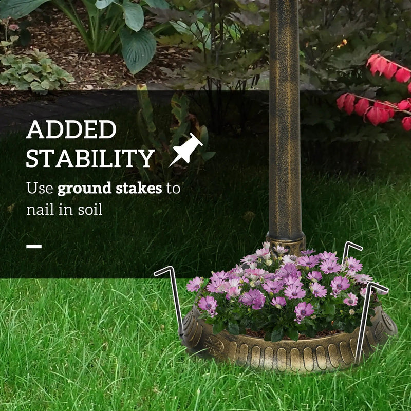 Outsunny 28" Antique Bronze Bird Bath with Pedestal Flower Planter Base by HouseOfZazla