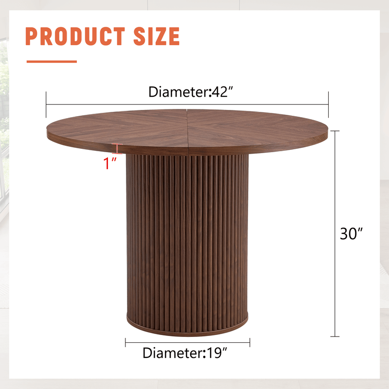 Modern Spliced Circular Dining Table With 42 Inch Diameter by HouseOfZazla