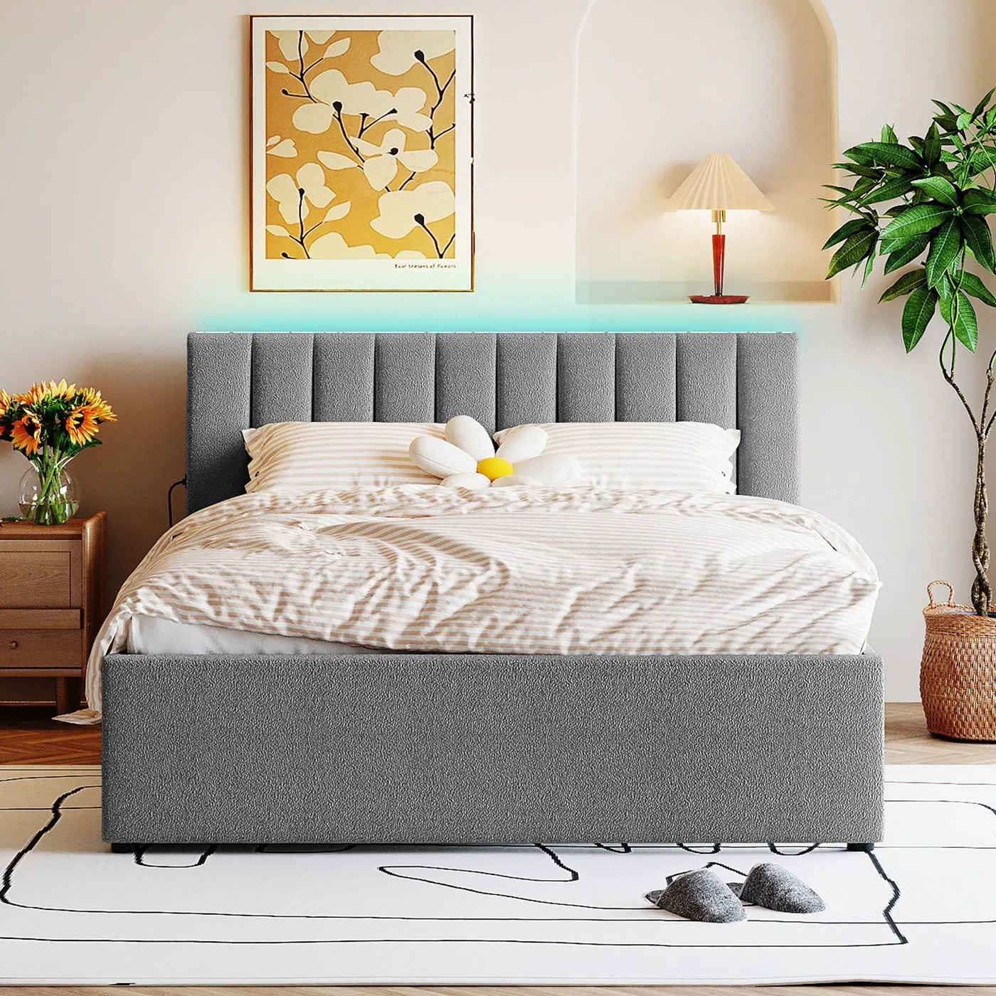 Upholstered Platform Bed With Trundle by HouseOfZazla