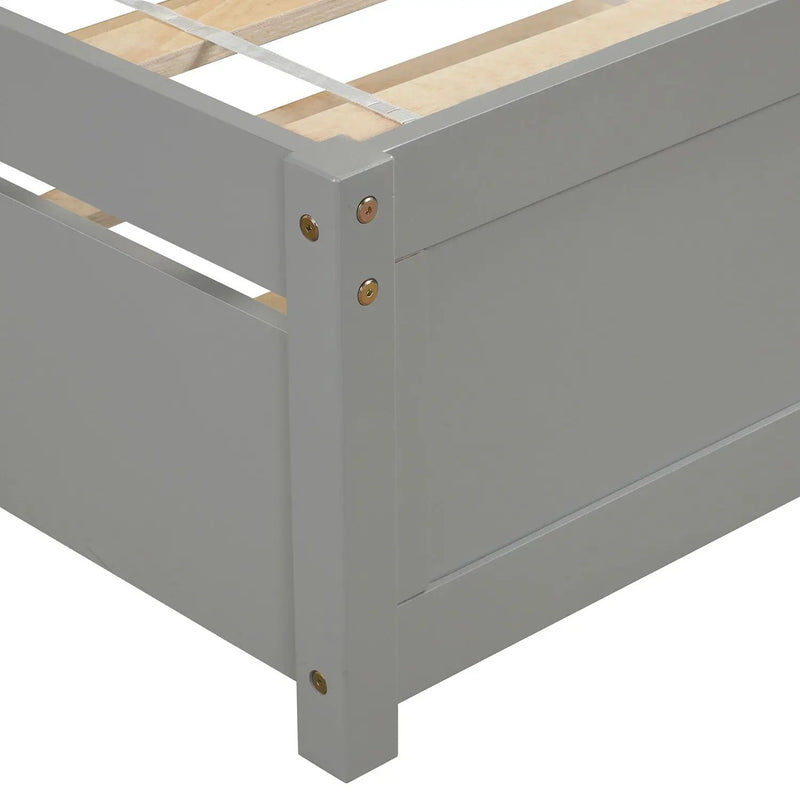 Platform Bed Wood Bed Frame With Trundle by HouseOfZazla