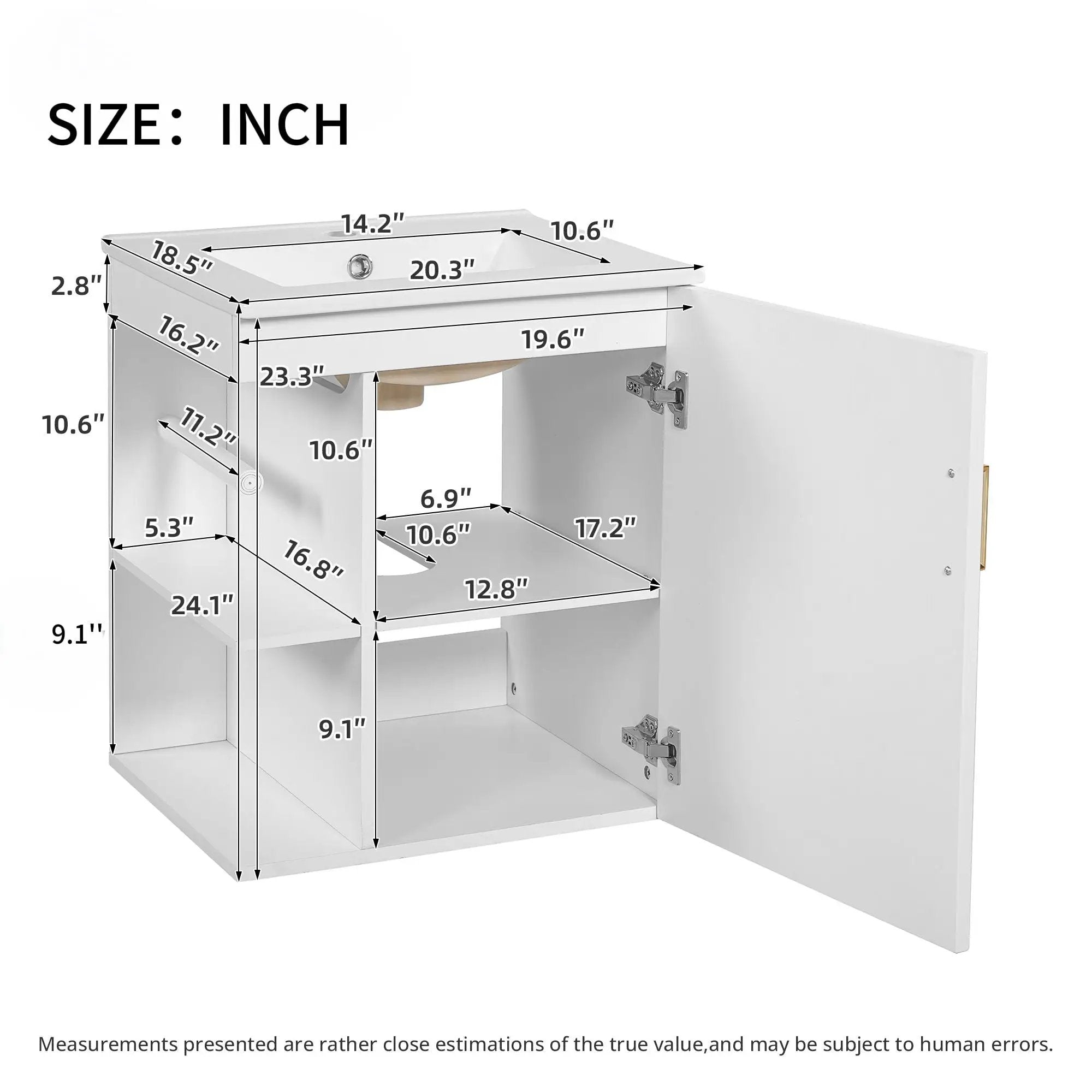 Modern Wall Mounted Bathroom Cabinet With Side Shelf And Ceramic Sink by Unique Piece Furniture