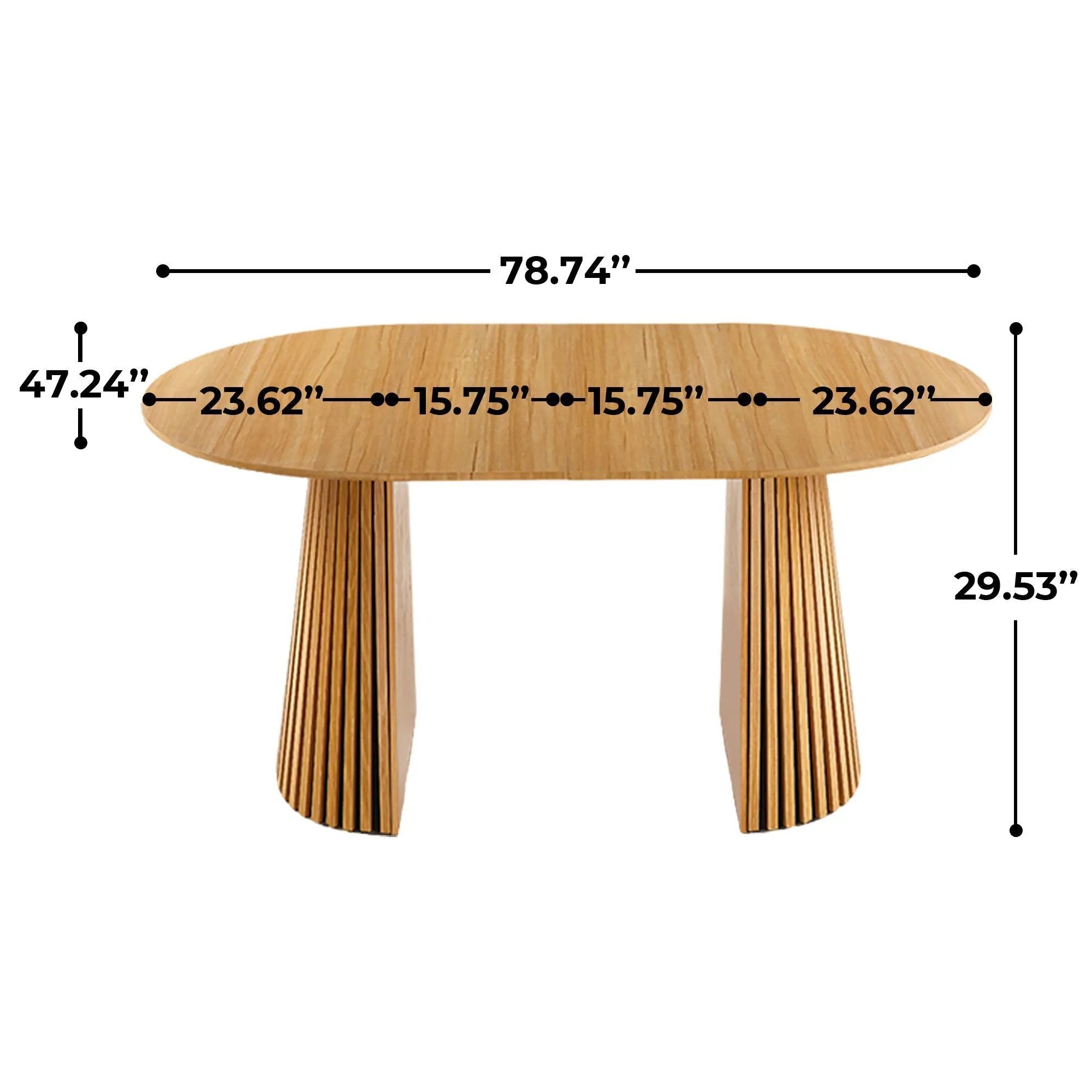 Extendable Pedestal Multifunctional Dining Table - Oak by Unique Piece Furniture