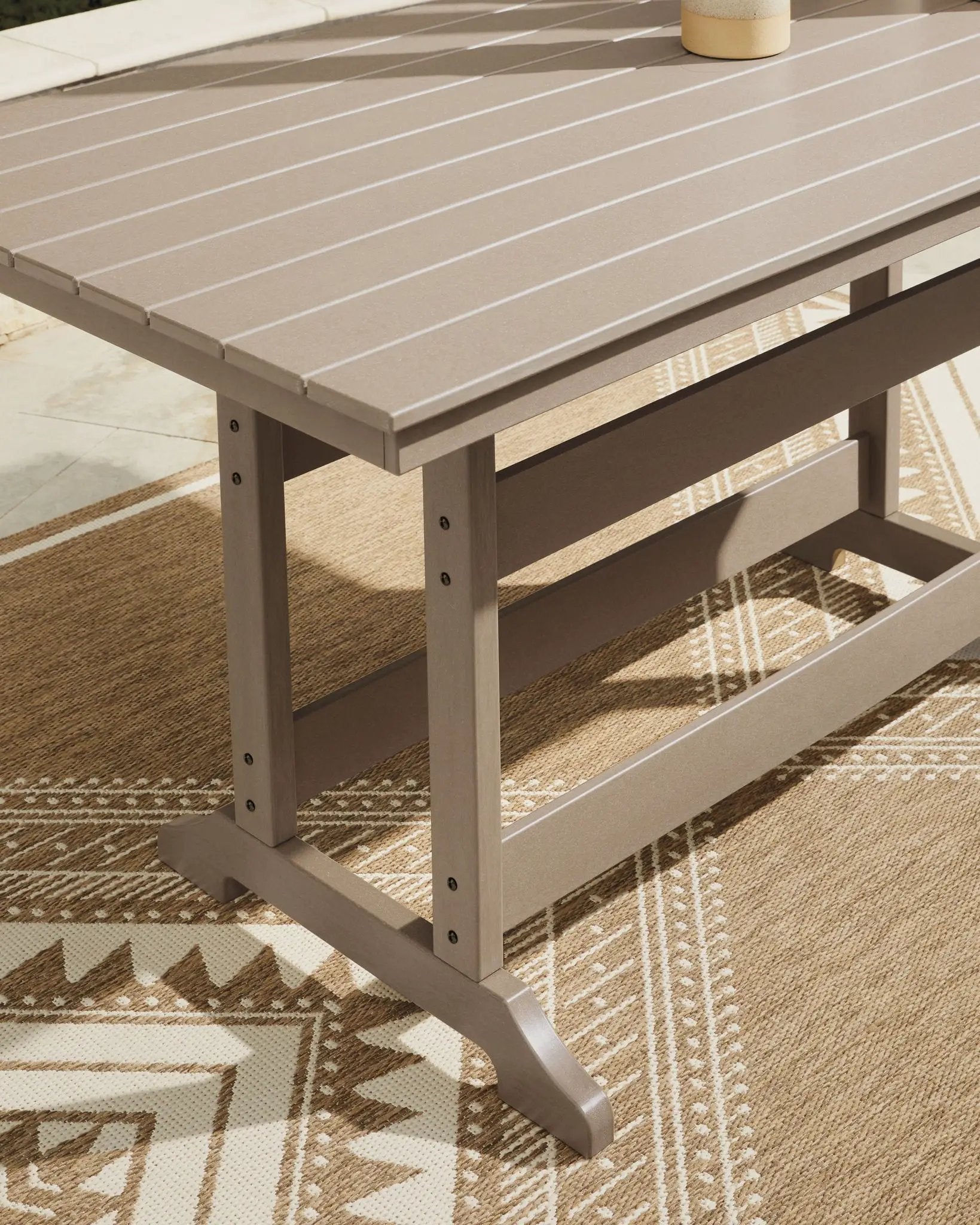 Seacliff Beach - Rectangular Counter Height Dining Table With Umbrella Option - Medium Brown by Unique Piece Furniture