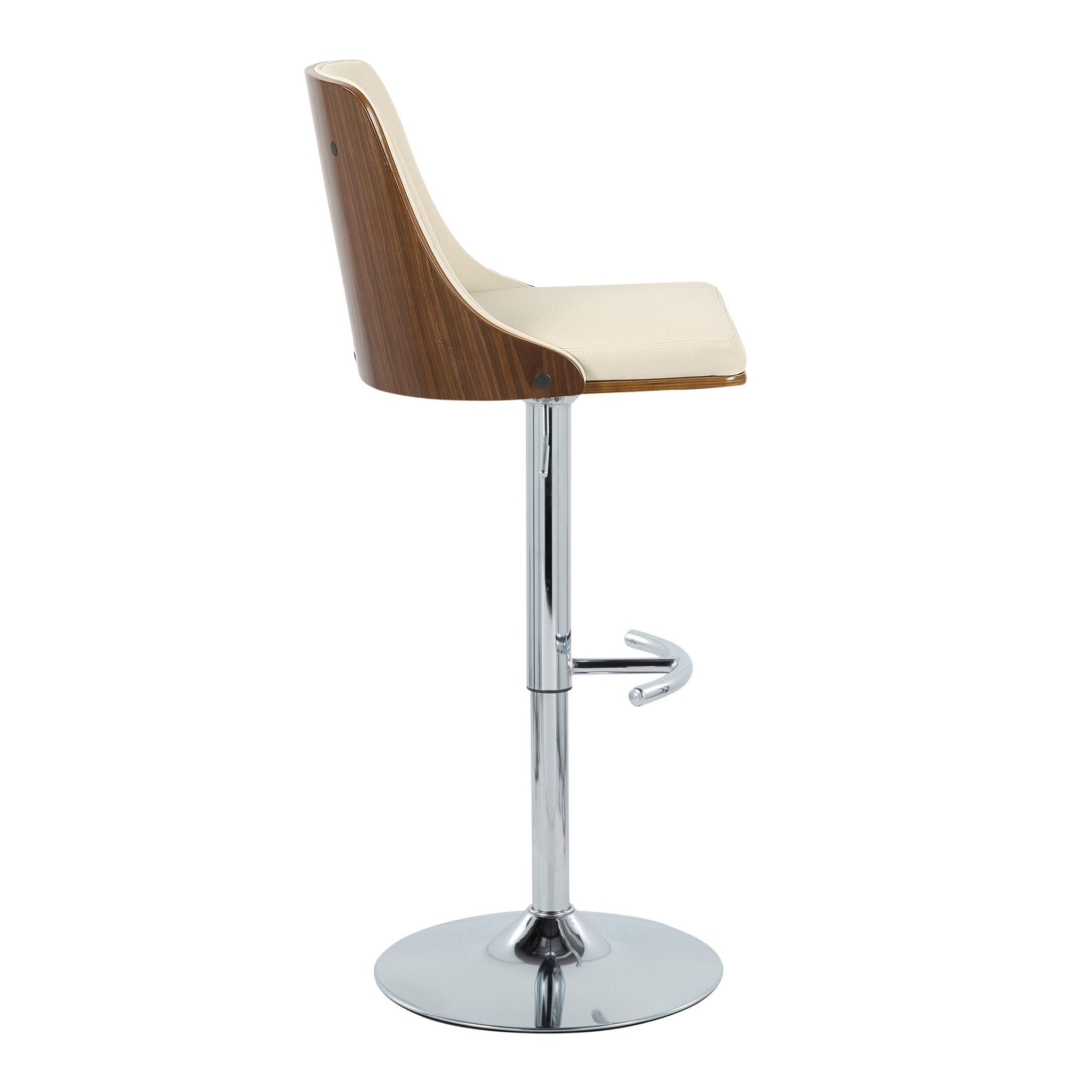 Gianna - Mid Century Modern Adjustable Barstool With Swivel With Rounded T Footrest (Set of 2) by Unique Piece Furniture