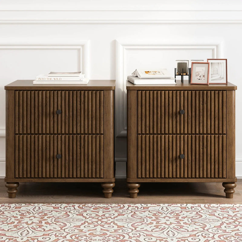 Modern Fluted Nightstand With 3 Drawers by HouseOfZazla