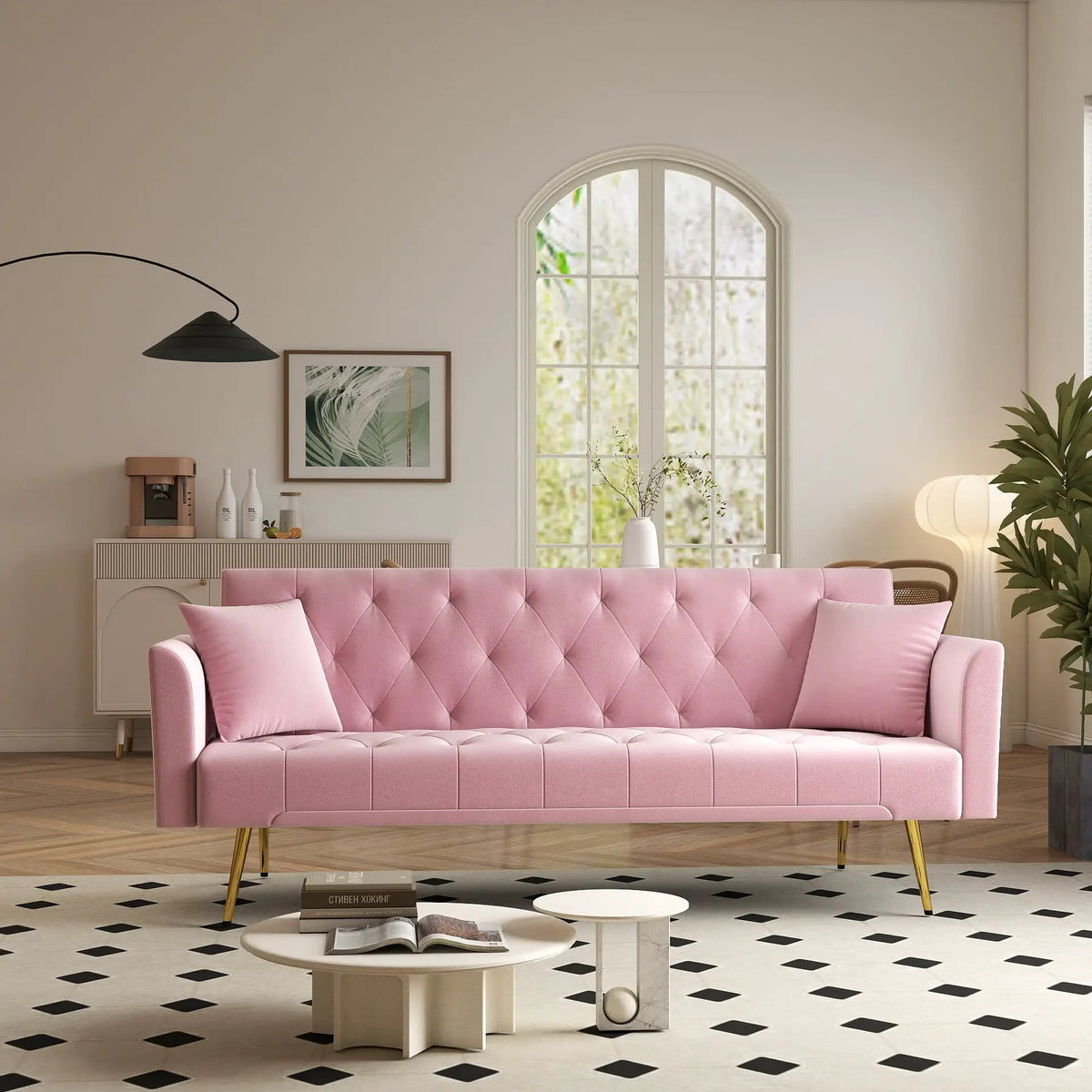 Modern Convertible 72 Inch Foldable Sleeper Sofa by HouseOfZazla