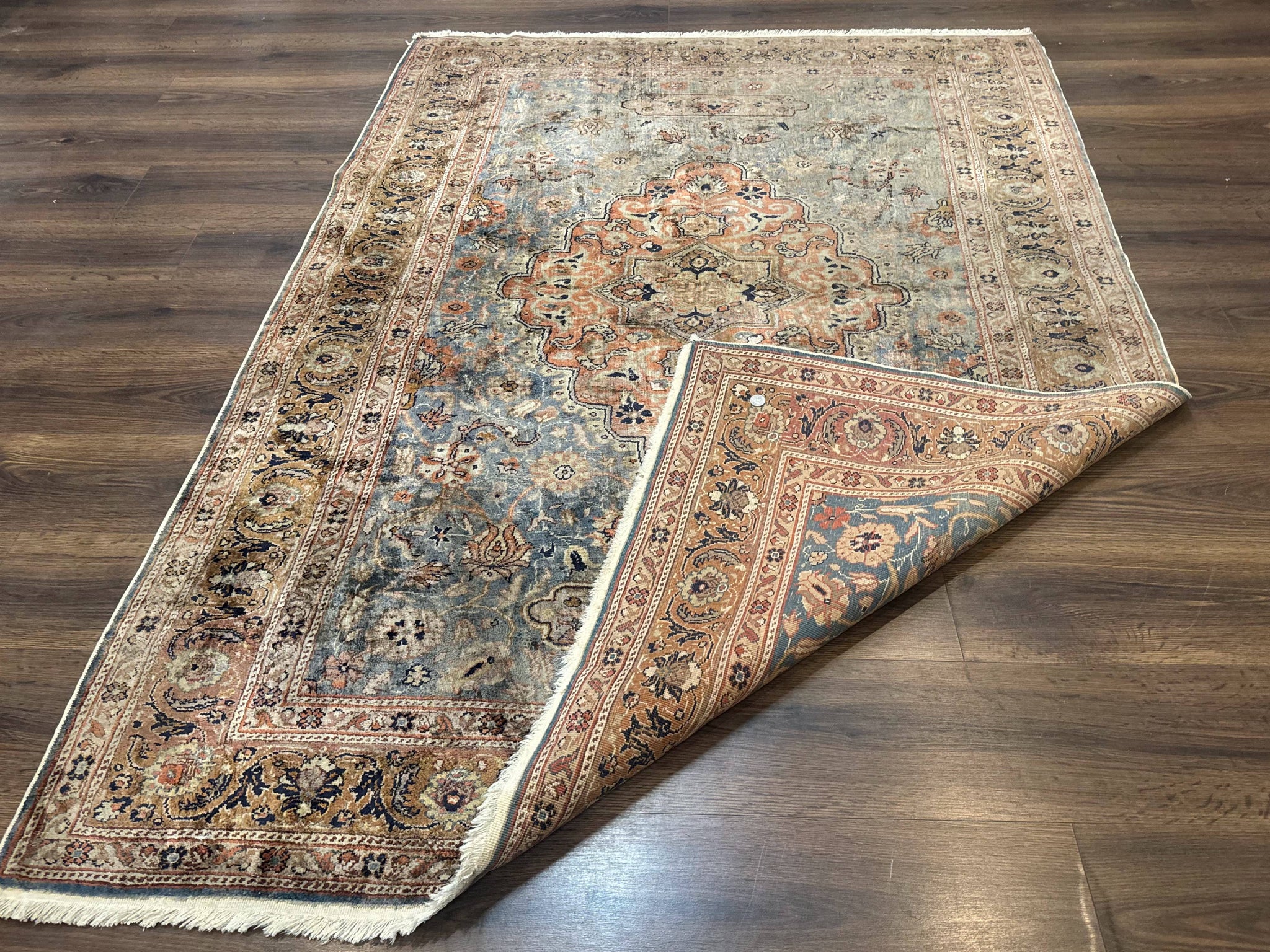 Silk Turkish Kayseri Rug 5x7, Light Blue by Jewel Rugs