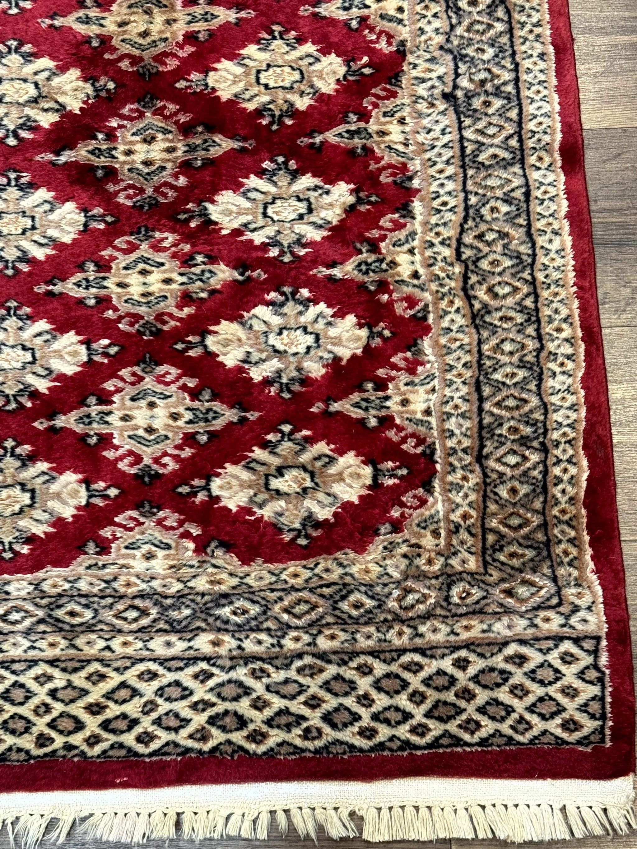 Pakistani Runner Rug 2.8 x 7.6, Red Turkoman Bokhara Runner by Jewel Rugs