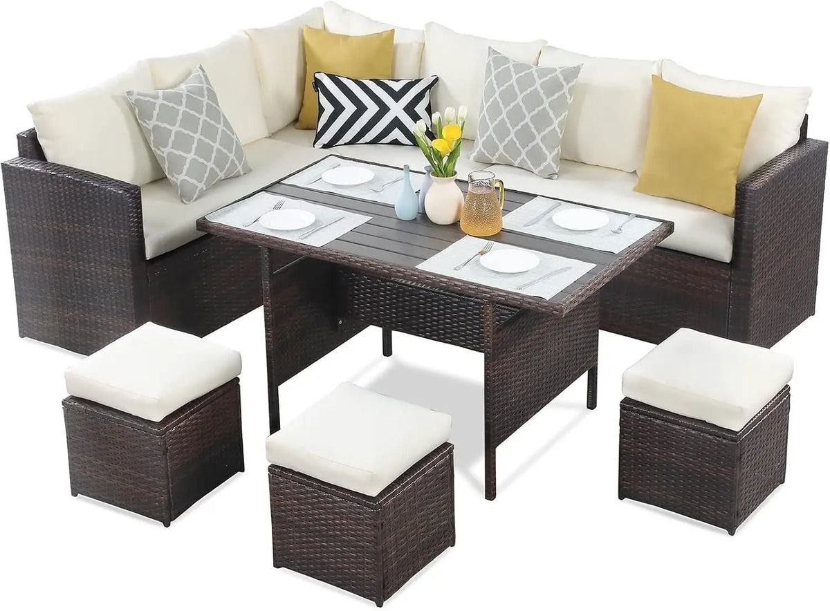 7 Piece Outdoor Wicker Patio Furniture Set, photo 9 of 9